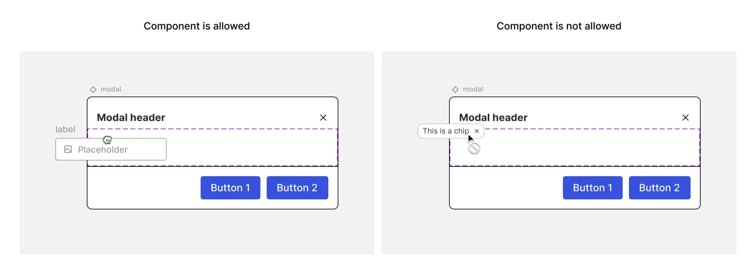 Allowing components in dynamic slots