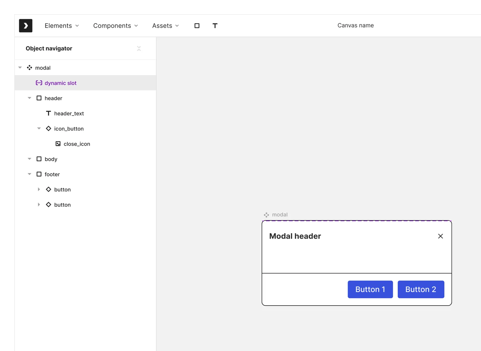 Dynamic slot layer in the Object Navigator