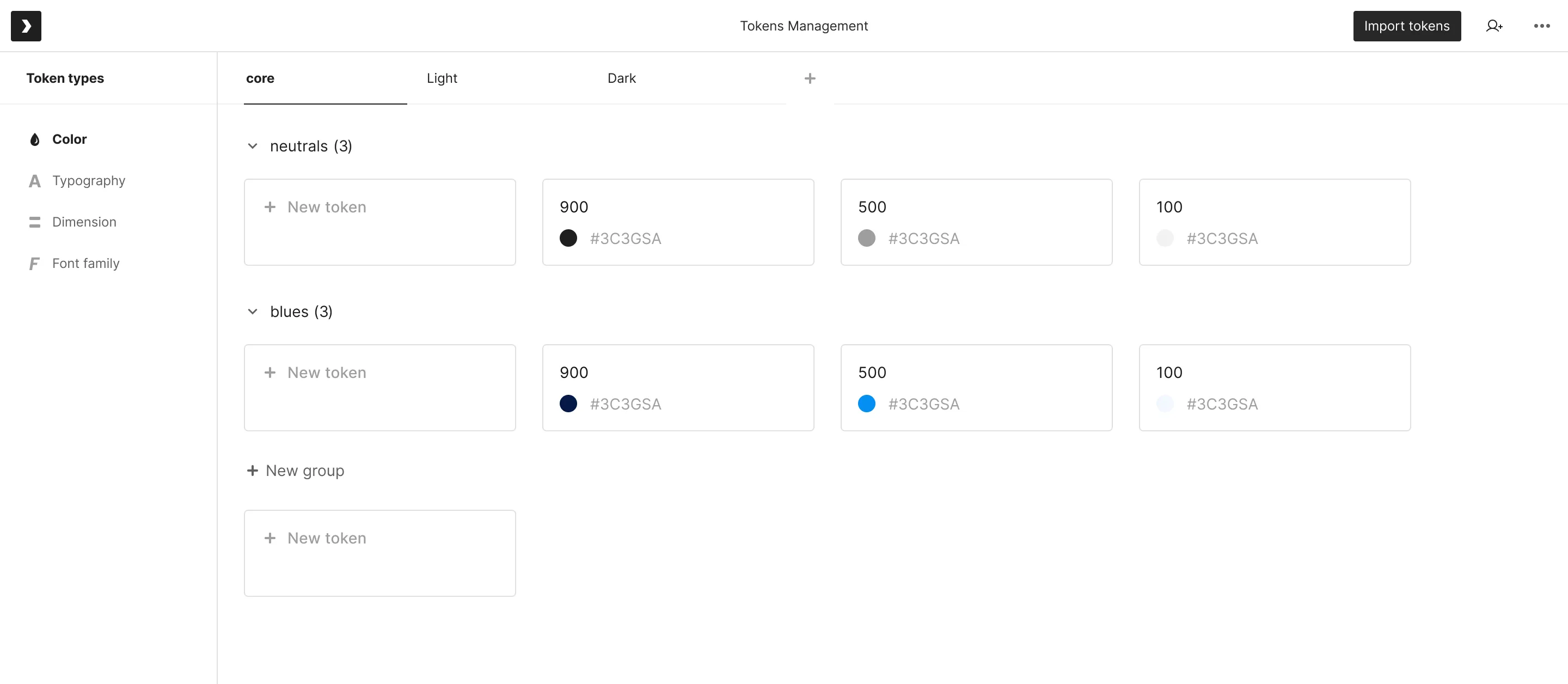 Token sets